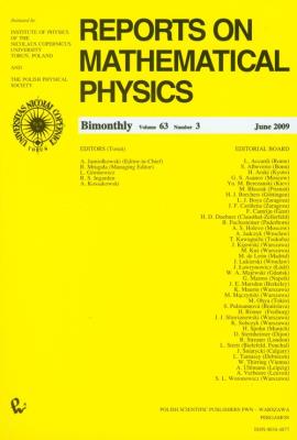 Opakowanie Reports on Mathematical Physics 63/3 2009