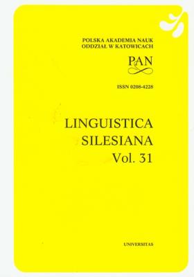 Opakowanie Linguistica Silesiana vol 31
