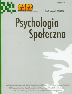 Opakowanie Psychologia społeczna t.7/2012