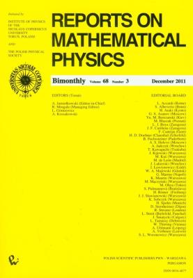 Opakowanie Reports on Mathematical Physics 68/3