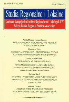 Opakowanie Studia Regionalne i Lokalne 4/2011
