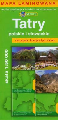 Tatry polskie i słowackie mapa turystyczna. Autor: praca zbiorowa. SmakLiter.pl Okładka książki Tatry polskie i słowackie mapa turystyczna