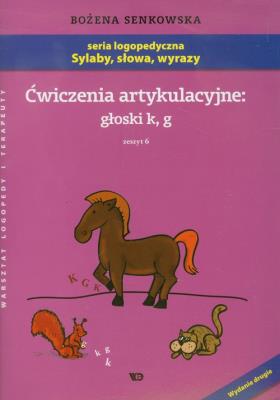 Okładka książki Ćwiczenia artykulacyjne zeszyt 6 głoski k, g A4