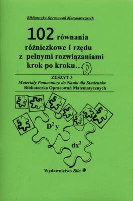 Okładka książki 102 równania różniczkowe I rzędu