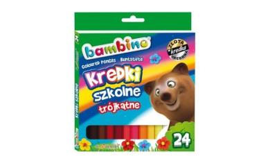 Okładka książki Kredki szkolne Bambino drewniane trójkątne 24 kolory