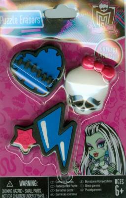 Opakowanie Monster High Gumki do ścierania Frankie Stein