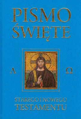 Pismo Święte Starego i Nowego Testamentu niebieski. Autor: ks. bp Kazimierz Romaniuk. SmakLiter.pl Okładka książki Pismo Święte Starego i Nowego Testamentu niebieski
