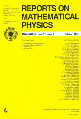 Opakowanie Reports on Mathematical Physics 71/1/2013