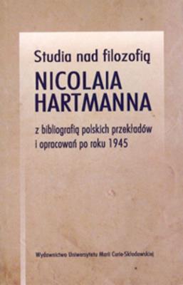 Okładka książki Studia nad filozofią Nicolaia Hartmanna z bibliografią polskich przekładów i opracowań po roku 1945