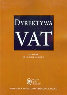 Dyrektywa VAT. Wydawca: Oficyna Prawa Polskiego. SmakLiter.pl Opakowanie Dyrektywa VAT