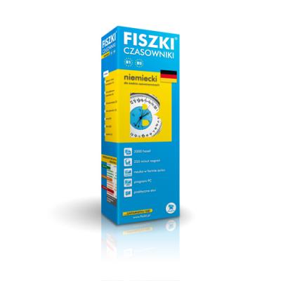 Fiszki Język niemiecki – Czasowniki dla  średnio zaawansowanych. Autor: Kinga Perczyńska (red.). SmakLiter.pl Okładka książki Fiszki Język niemiecki – Czasowniki dla  średnio zaawansowanych
