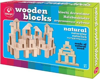 Klocki drewniane naturalne. Wydawca: Kukuryku. SmakLiter.pl Opakowanie Klocki drewniane naturalne