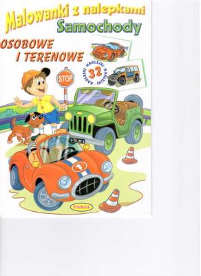 Okładka książki Malowanki z nalepkami. Samochody osobowe i teren.