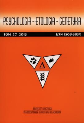 Opakowanie Psychologia etologia genetyka 27/2013