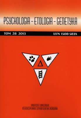 Opakowanie Psychologia Etologia Genetyka Tom 28/2013