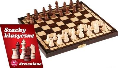Szachy klasyczne drewniane. Wydawca: Kukuryku. SmakLiter.pl Opakowanie Szachy klasyczne drewniane