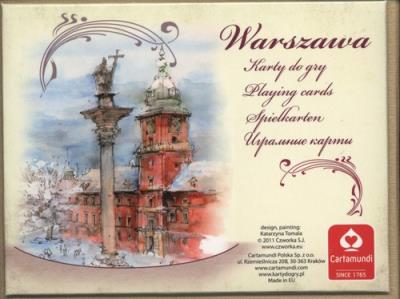 WARSZAWA AKWARELE - komplet brydżowy 2x55 kart. Wydawca: Cartamundi. SmakLiter.pl Opakowanie WARSZAWA AKWARELE - komplet brydżowy 2x55 kart