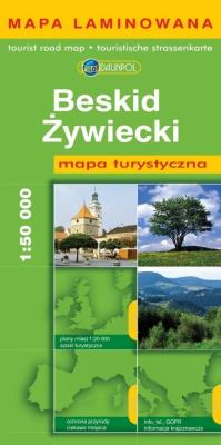 Beskid Żywiecki Mapa turystyczna 1:50 000  laminowana. Autor: Praca zbiorowa. SmakLiter.pl Okładka książki Beskid Żywiecki Mapa turystyczna 1:50 000  laminowana