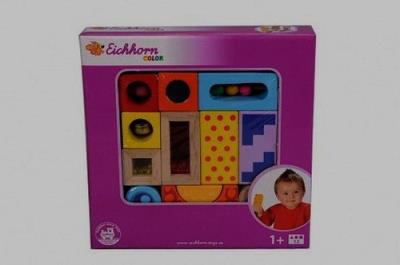 Klocki kolorowe z dźwiękiem. Wydawca: Eichhorn. SmakLiter.pl Opakowanie Klocki kolorowe z dźwiękiem