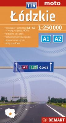 Okładka książki Łódzkie TIR mapa samochodowa 1:250 000