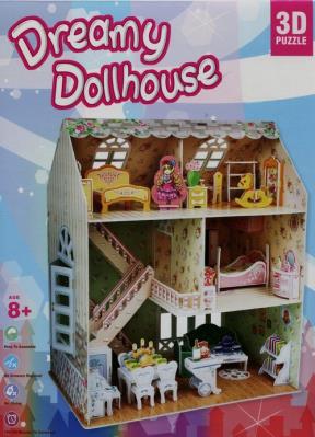Puzzle 3D Dreamy Dollhouse Domek dla lalek. Autor: P645H. SmakLiter.pl Okładka książki Puzzle 3D Dreamy Dollhouse Domek dla lalek