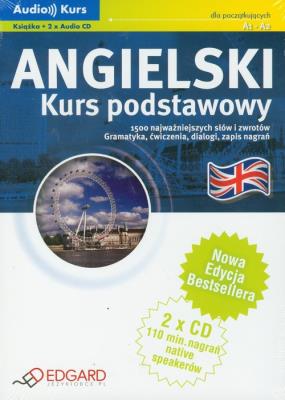 Angielski - Kurs Podstawowy +CD  EDGARD. Autor: Marta Kosińska, Kinga Szemraj. SmakLiter.pl Okładka książki Angielski - Kurs Podstawowy +CD  EDGARD