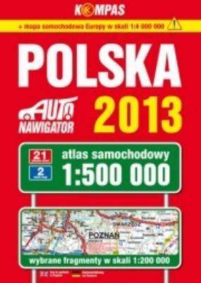 Okładka książki Atlas samochodowy 1:500 000  Polska 2013