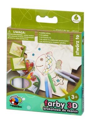 Okładka książki Farby 3D brokatowe do tkanin 6 szt.