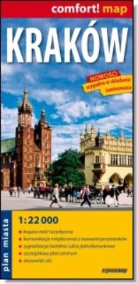 Comfort!map Kraków 1:22 000 laminat. Autor: praca zbiorowa. SmakLiter.pl Okładka książki Comfort!map Kraków 1:22 000 laminat