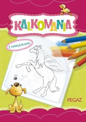 Kalkomania z naklejkami. Pegaz. Autor: Krassowska Dorota. SmakLiter.pl Okładka książki Kalkomania z naklejkami. Pegaz