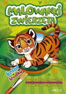 Malowanki - zwierzęta GREG. Autor: Daria Widermańska-Spala, Shutterstock - Crisan Rosu, Bannykh Alexey Vladimirovich. SmakLiter.pl Okładka książki Malowanki - zwierzęta GREG