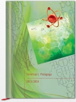 Terminarz Pedagoga 2013/14 zielony/chemia. Autor: T-150F-03. SmakLiter.pl Okładka książki Terminarz Pedagoga 2013/14 zielony/chemia