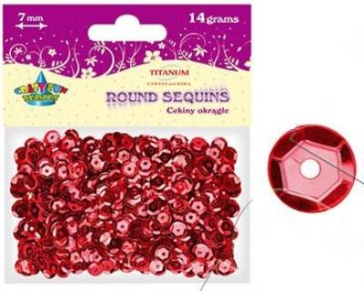 Okładka książki Cekiny okrągłe czerwone 7mm 14g