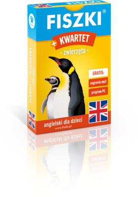 Angielski. Fiszki + Gra Kwartet - zwierzęta. Autor: Opracowanie zbiorowe. SmakLiter.pl Okładka książki Angielski. Fiszki + Gra Kwartet - zwierzęta
