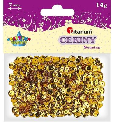 Okładka książki Dodatek dekoracyjny Titanum cekiny złote 14g