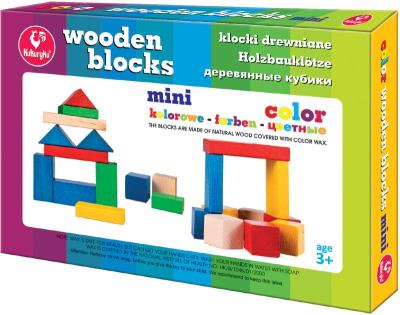 KLOCKI DREWNIANE MINI KOLOROWE. Wydawca: Kukuryku. SmakLiter.pl Opakowanie KLOCKI DREWNIANE MINI KOLOROWE