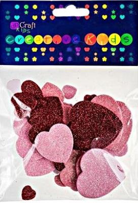 Okładka książki Naklejki z pianki serca brokat 30szt