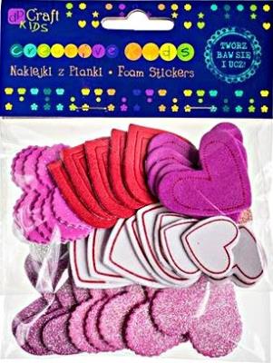 Okładka książki Naklejki z pianki serca print i brokat 50szt