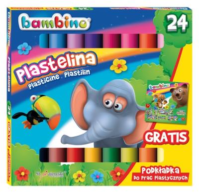 Opakowanie Plastelina 24 kolory BAMBINO