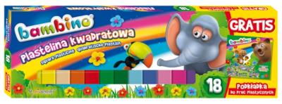 Opakowanie Plastelina kwadratowa 18 kolorów BAMBINO