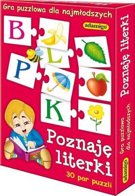 Poznaję literki Gra puzzlowa. Autor: Kwasek Antonina. SmakLiter.pl Okładka książki Poznaję literki Gra puzzlowa