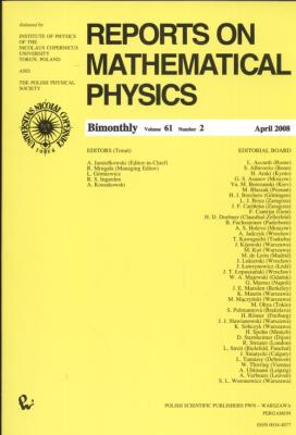 Opakowanie Reports on Mathematical Physics 61/2