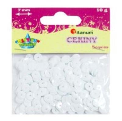 Opakowanie Cekiny okrągłe 7 mm białe