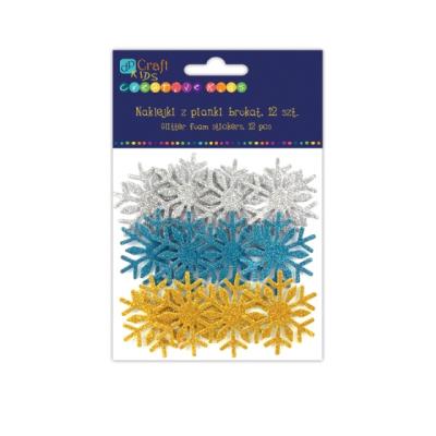 Okładka książki NAKLEJKI Z PIANKI BROKAT 12 SZT SNIEZYNKI 2
