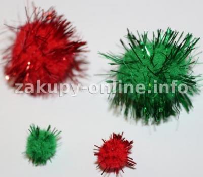 Okładka książki POMPONY BROKAT CZERWONY/ZIELONY 30 SZT DC39