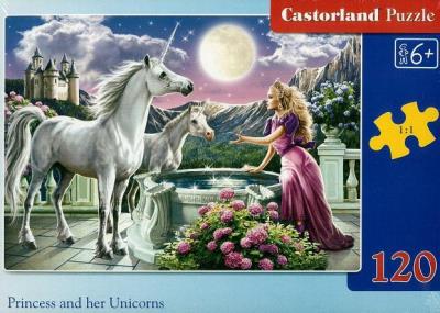 Opakowanie Puzzle 120 Princess and her Unicorns CASTOR