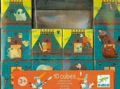 Tekturowe klocki Zamek warowny. Wydawca: Djeco. SmakLiter.pl Opakowanie Tekturowe klocki Zamek warowny