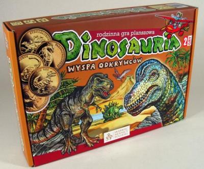 Dinosauria Wyspa odkrywców. Autor: Kołodziejski Paweł, Karbasz Michał. SmakLiter.pl Okładka książki Dinosauria Wyspa odkrywców