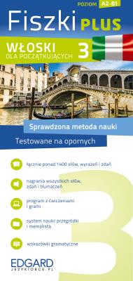 Włoski Fiszki PLUS dla początkujących 3. Autor: OPRACOWANIE  ZBIOROWE. SmakLiter.pl Okładka książki Włoski Fiszki PLUS dla początkujących 3