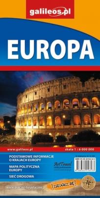 Okładka książki Europa - mapa administracyjno-drogowa 1:6 000 000